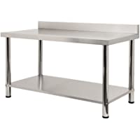 Los mejores  - LARS360® Mesa de trabajo de acero inoxidable con-sin remates- para gastronomía- preparación de alimentos- cocina- bar…